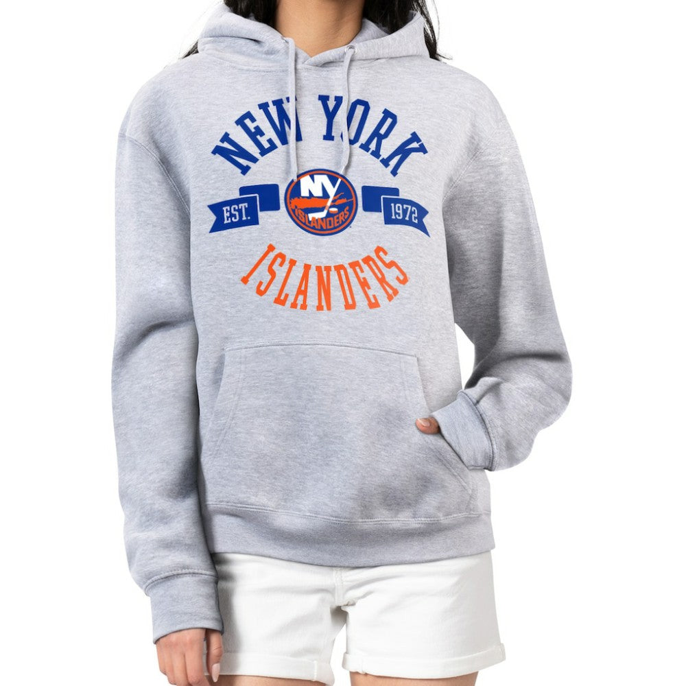 New York Islanders G-III 4Her by Carl Banks Women's City Graphic Fleece Pullover Hoodie - Heather Gray - NHL