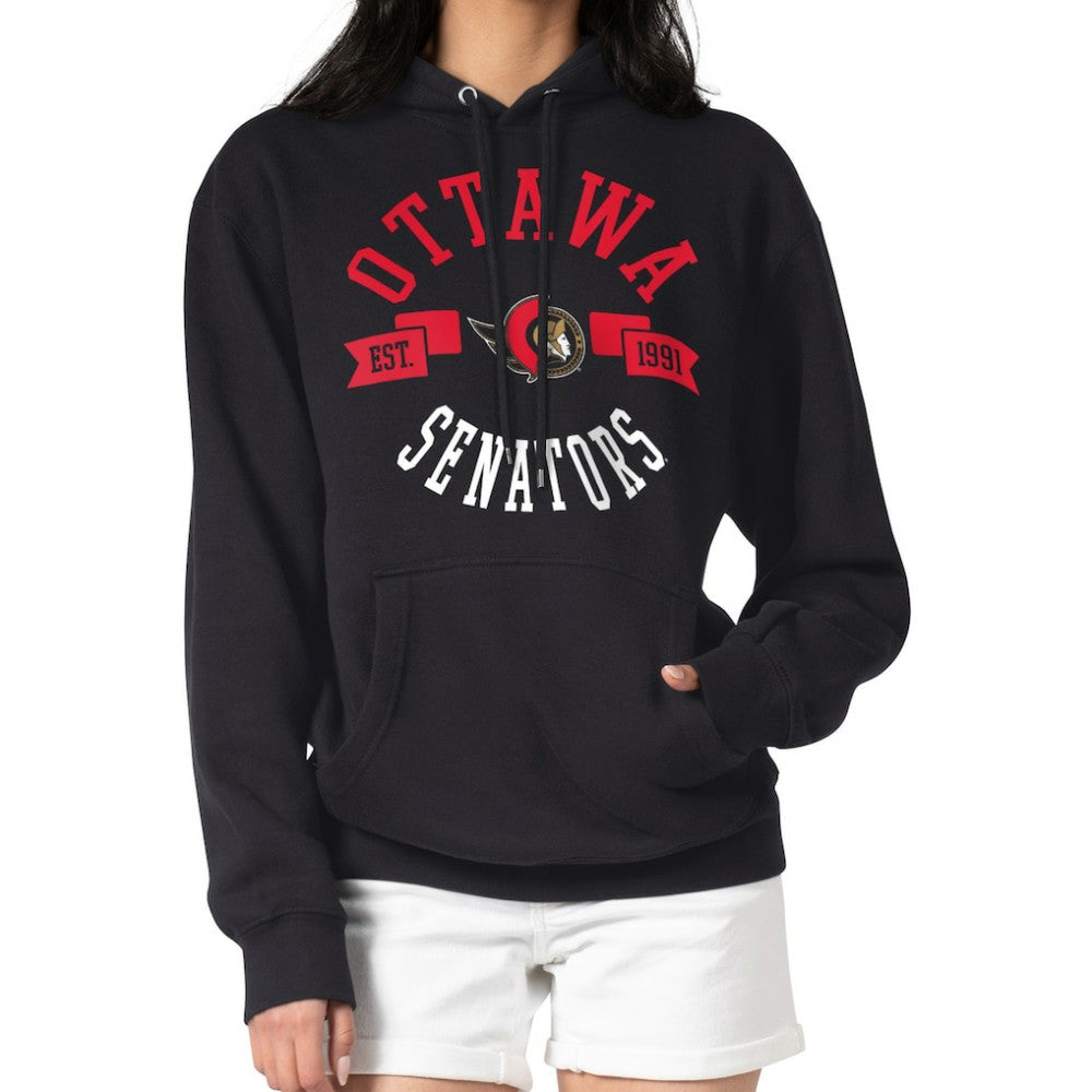 Ottawa Senators G-III 4Her by Carl Banks Women's City Graphic Fleece Pullover Hoodie - Black - NHL