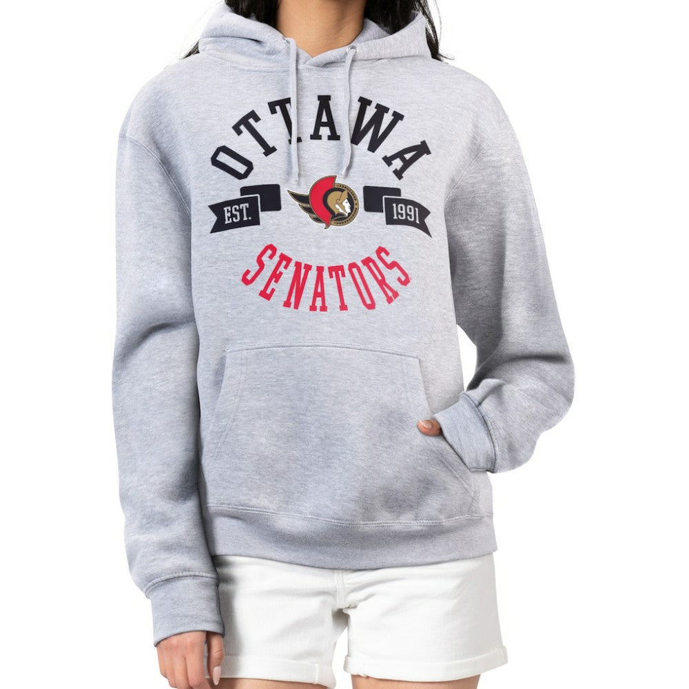 Ottawa Senators G-III 4Her by Carl Banks Women's City Graphic Fleece Pullover Hoodie - Heather Gray - NHL