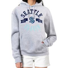Seattle Kraken G-III 4Her by Carl Banks Women's City Graphic Fleece Pullover Hoodie - Heather Gray - NHL