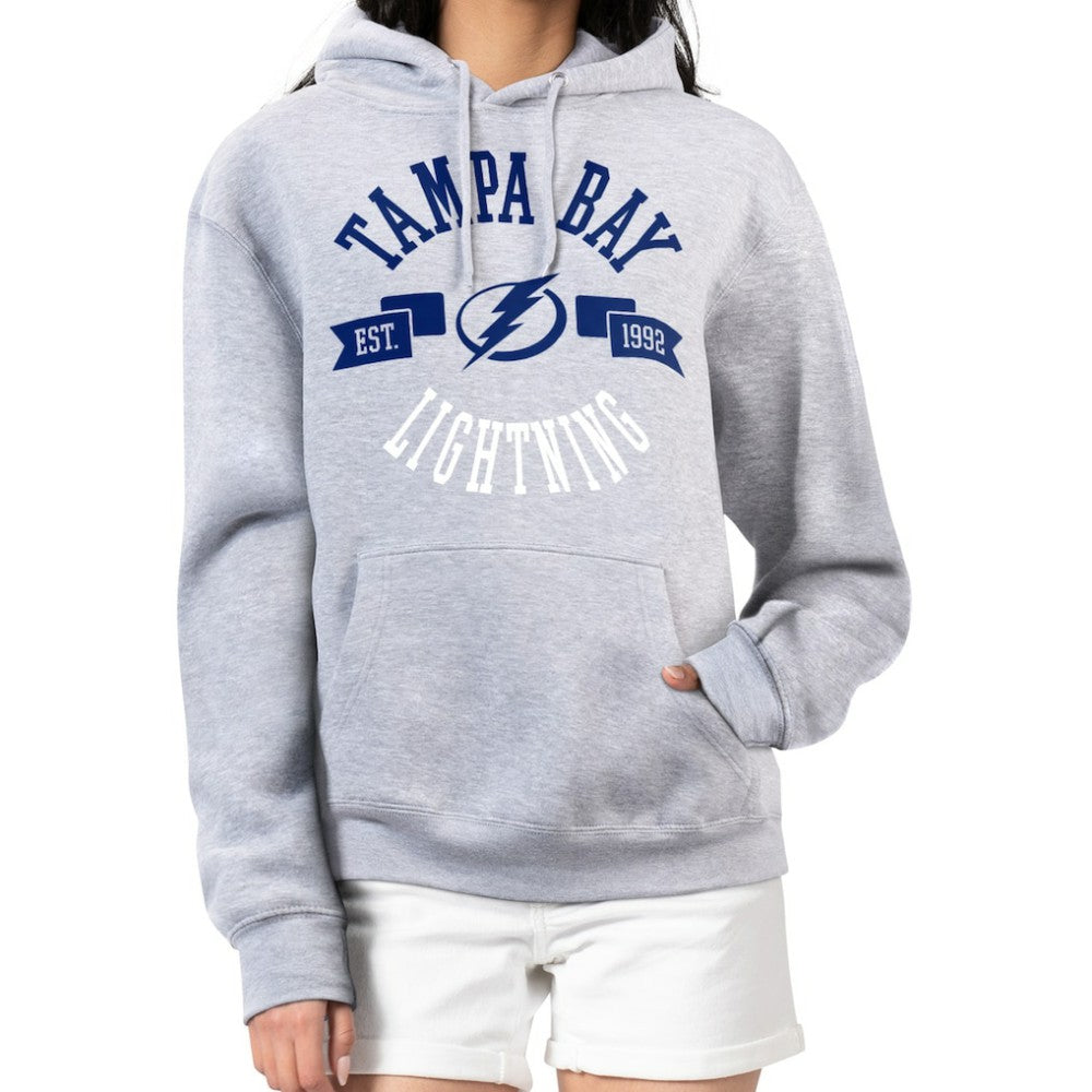 Tampa Bay Lightning G-III 4Her by Carl Banks Women's City Graphic Fleece Pullover Hoodie - Heather Gray - NHL