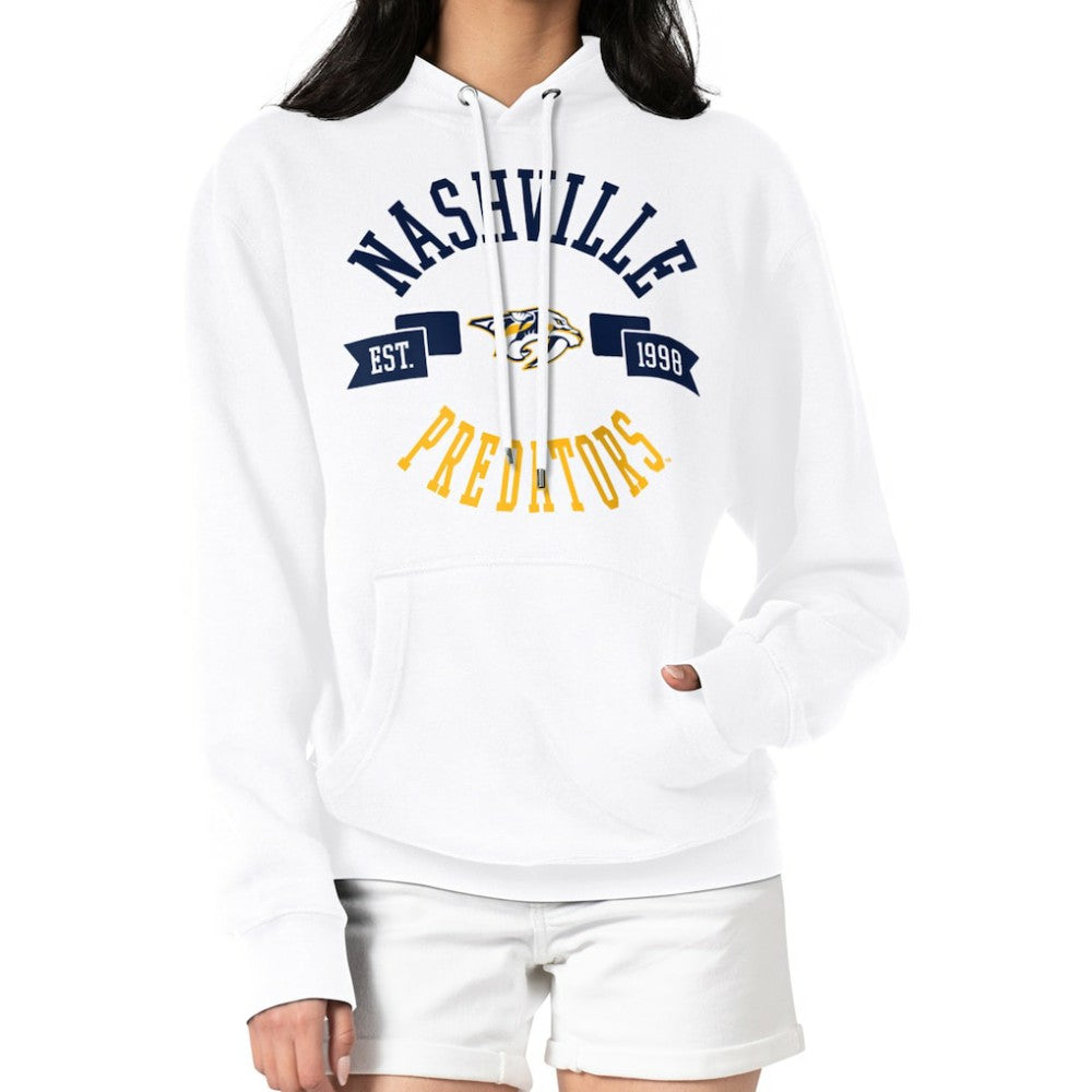Nashville Predators G-III 4Her by Carl Banks Women's City Graphic Fleece Pullover Hoodie - White - NHL