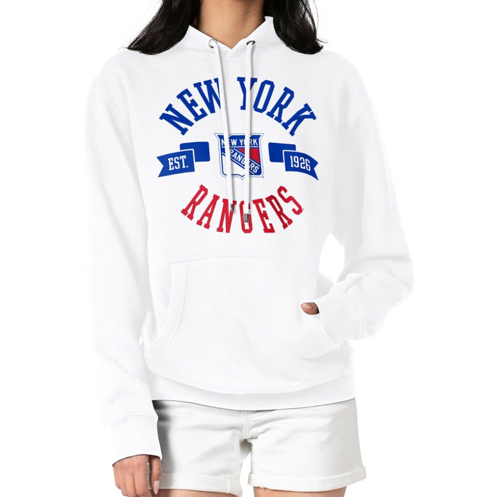 New York Rangers G-III 4Her by Carl Banks Women's City Graphic Fleece Pullover Hoodie - White - NHL