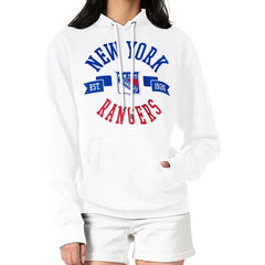 New York Rangers G-III 4Her by Carl Banks Women's City Graphic Fleece Pullover Hoodie - White - NHL