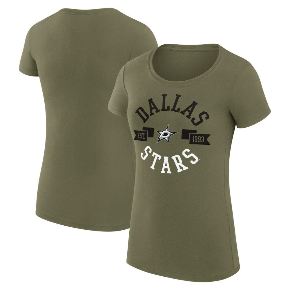 Dallas Stars G-III 4Her by Carl Banks Women's Super-Slim Fit Lightweight City Graphic Sport Crewneck T-Shirt - Green - NHL