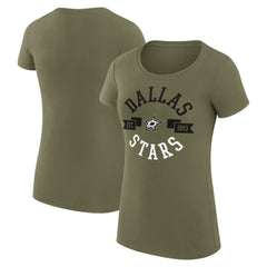 Dallas Stars G-III 4Her by Carl Banks Women's Super-Slim Fit Lightweight City Graphic Sport Crewneck T-Shirt - Green - NHL