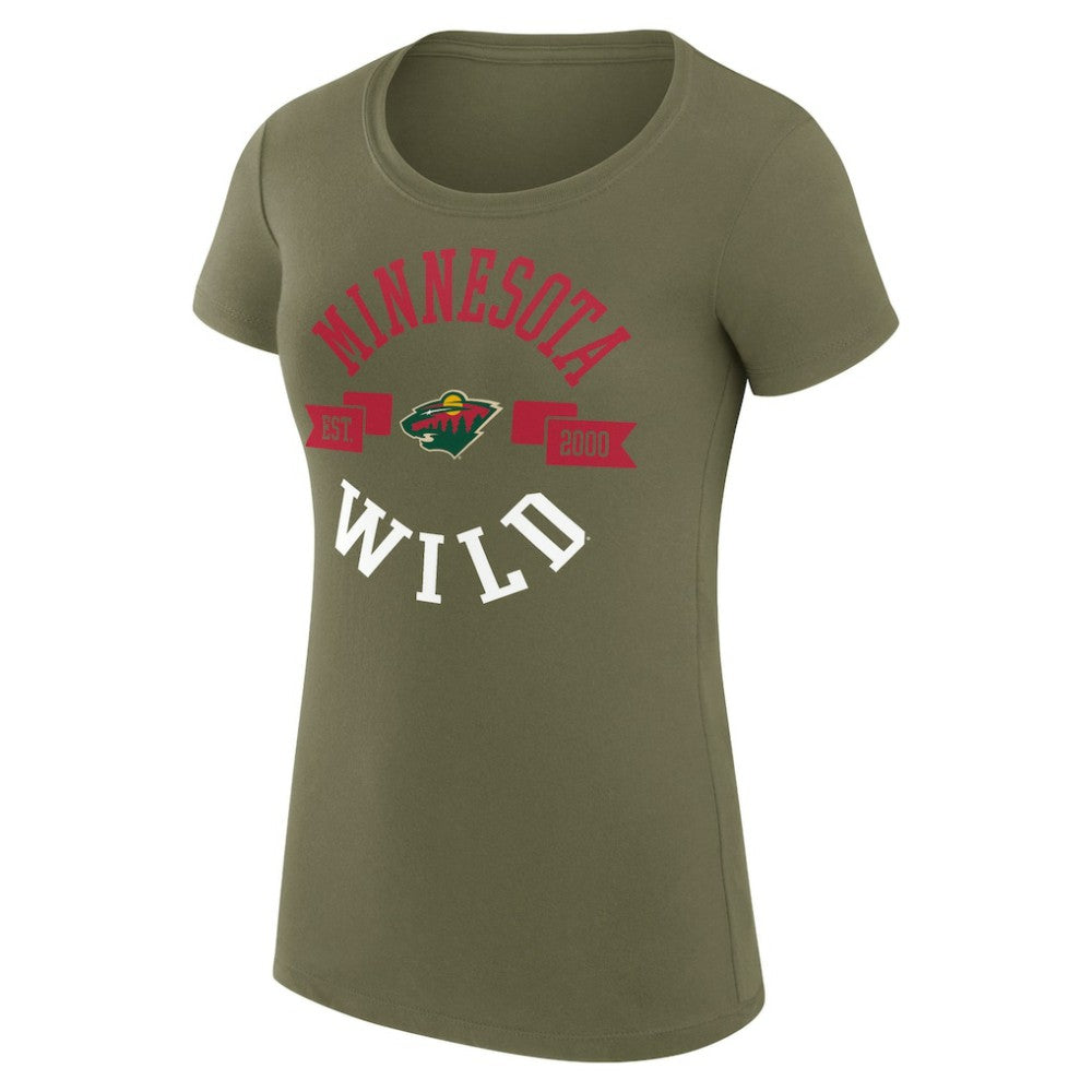 Minnesota Wild G-III 4Her by Carl Banks Women's Super-Slim Fit Lightweight City Graphic Sport Crewneck T-Shirt - Green - NHL