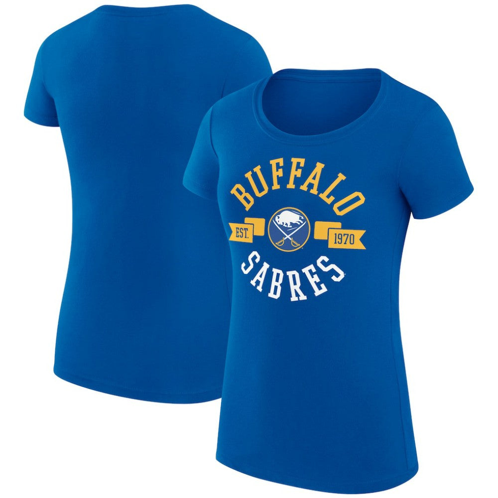 Buffalo Sabres G-III 4Her by Carl Banks Women's Super-Slim Fit Lightweight City Graphic Sport Crewneck T-Shirt - Royal - NHL