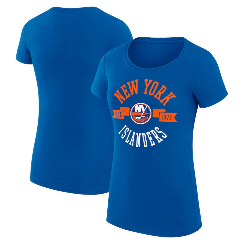 New York Islanders G-III 4Her by Carl Banks Women's Super-Slim Fit Lightweight City Graphic Sport Crewneck T-Shirt - Royal - NHL