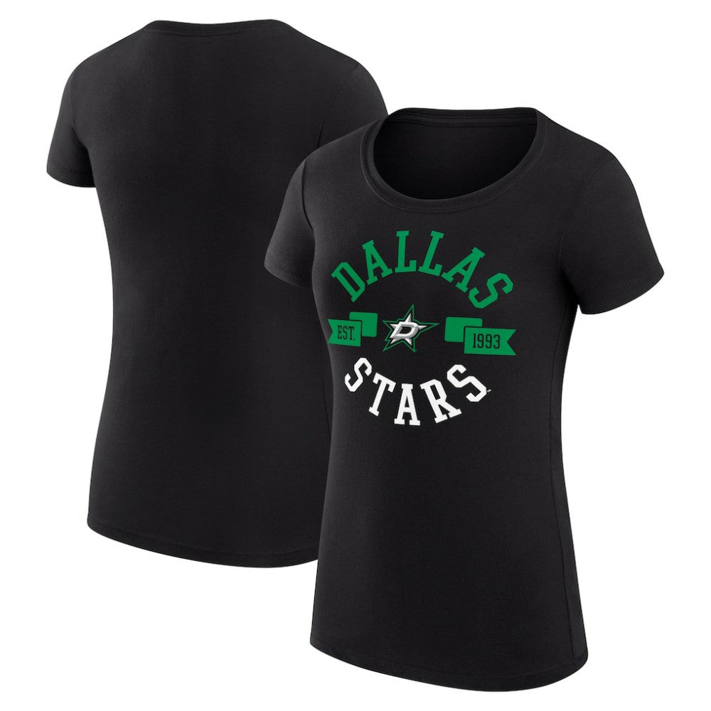 Dallas Stars G-III 4Her by Carl Banks Women's Super-Slim Fit Lightweight City Graphic Sport Crewneck T-Shirt - Black - NHL