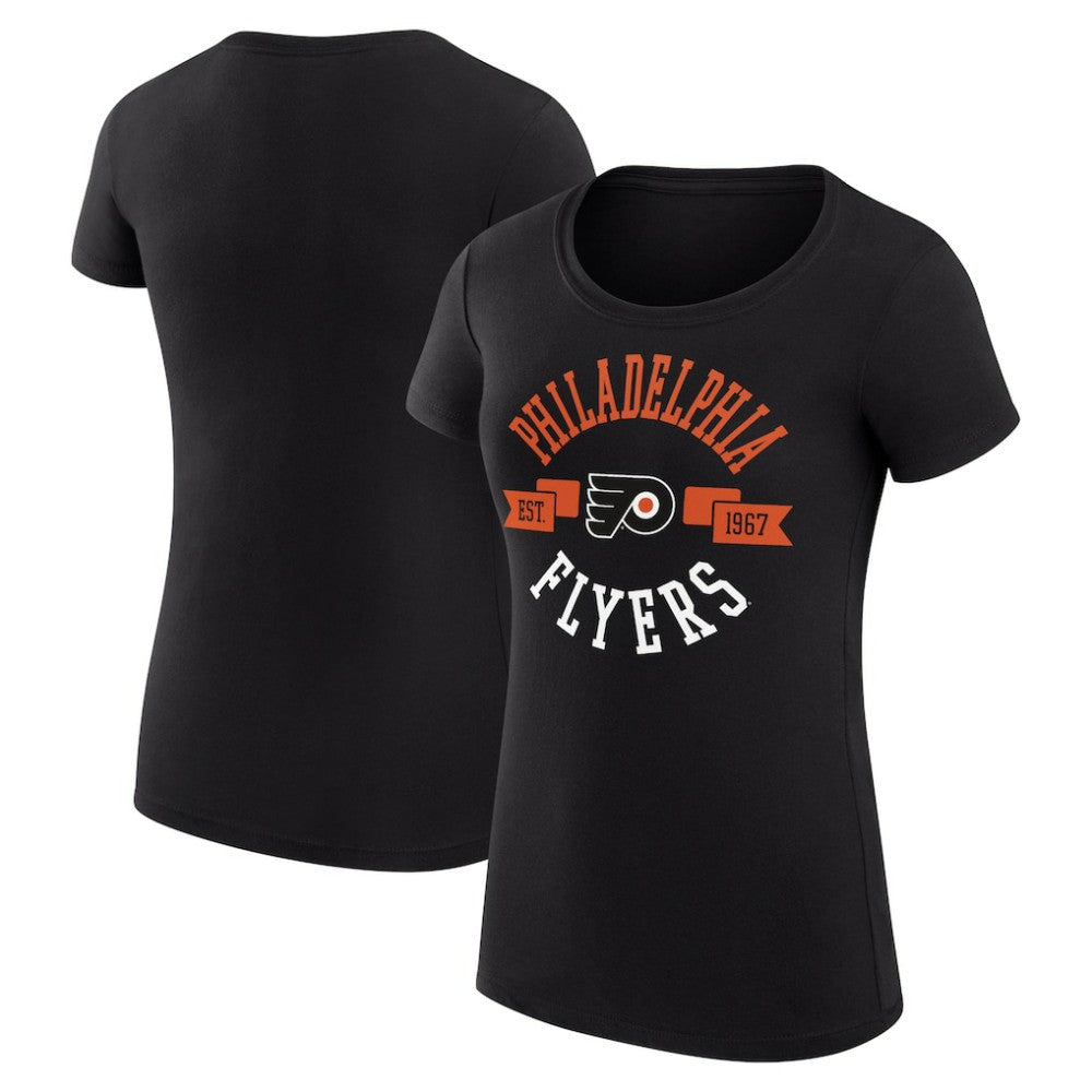 Philadelphia Flyers G-III 4Her by Carl Banks Women's Super-Slim Fit Lightweight City Graphic Sport Crewneck T-Shirt - Black - NHL