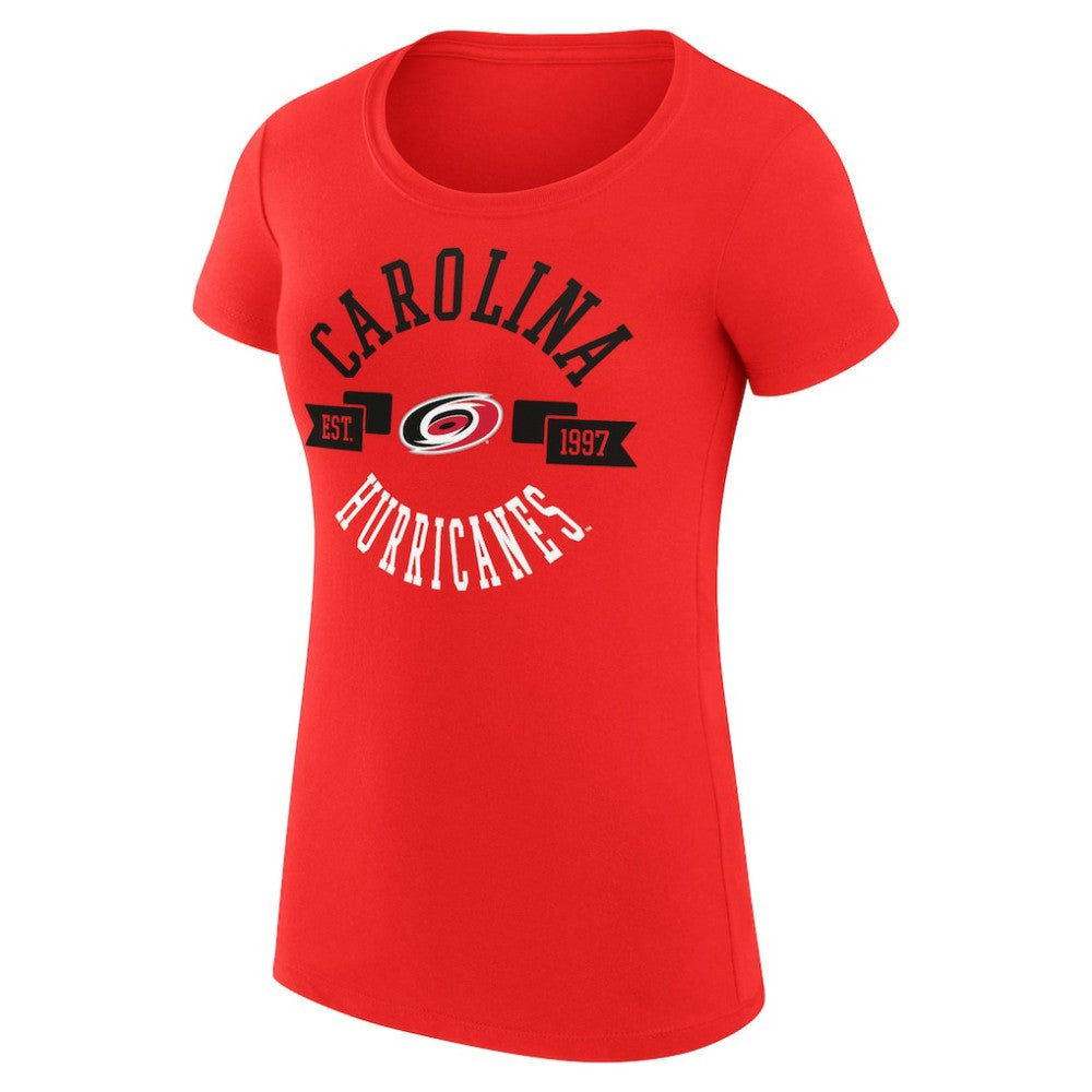 Carolina Hurricanes G-III 4Her by Carl Banks Women's Super-Slim Fit Lightweight City Graphic Sport Crewneck T-Shirt - Red - NHL