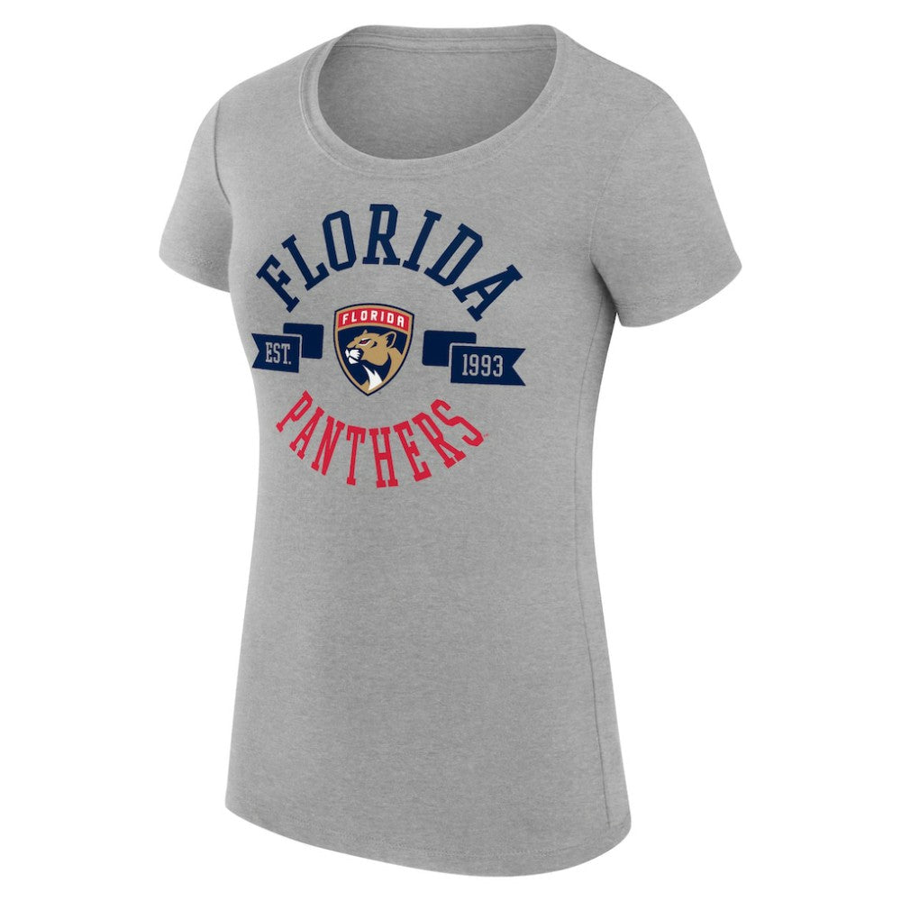 Florida Panthers G-III 4Her by Carl Banks Women's Super-Slim Fit Lightweight City Graphic Sport Crewneck T-Shirt - Heather Gray - NHL