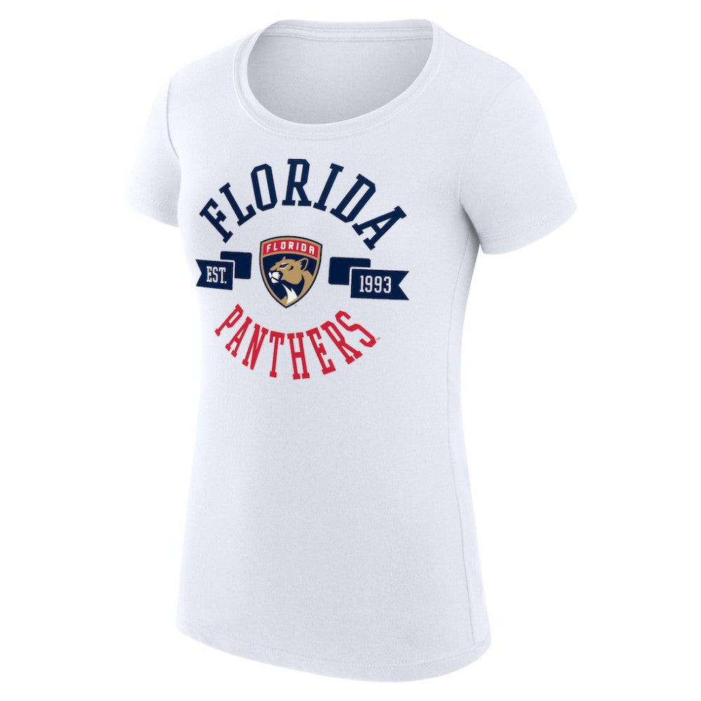 Florida Panthers G-III 4Her by Carl Banks Women's Super-Slim Fit Lightweight City Graphic Sport Crewneck T-Shirt - White - NHL