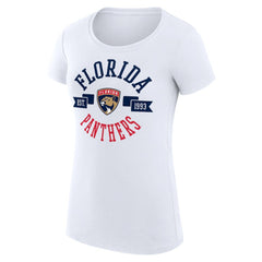 Florida Panthers G-III 4Her by Carl Banks Women's Super-Slim Fit Lightweight City Graphic Sport Crewneck T-Shirt - White - NHL