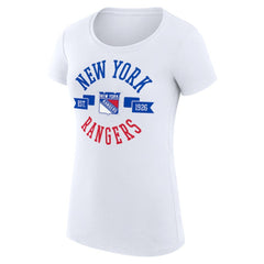 New York Rangers G-III 4Her by Carl Banks Women's Super-Slim Fit Lightweight City Graphic Sport Crewneck T-Shirt - White - NHL