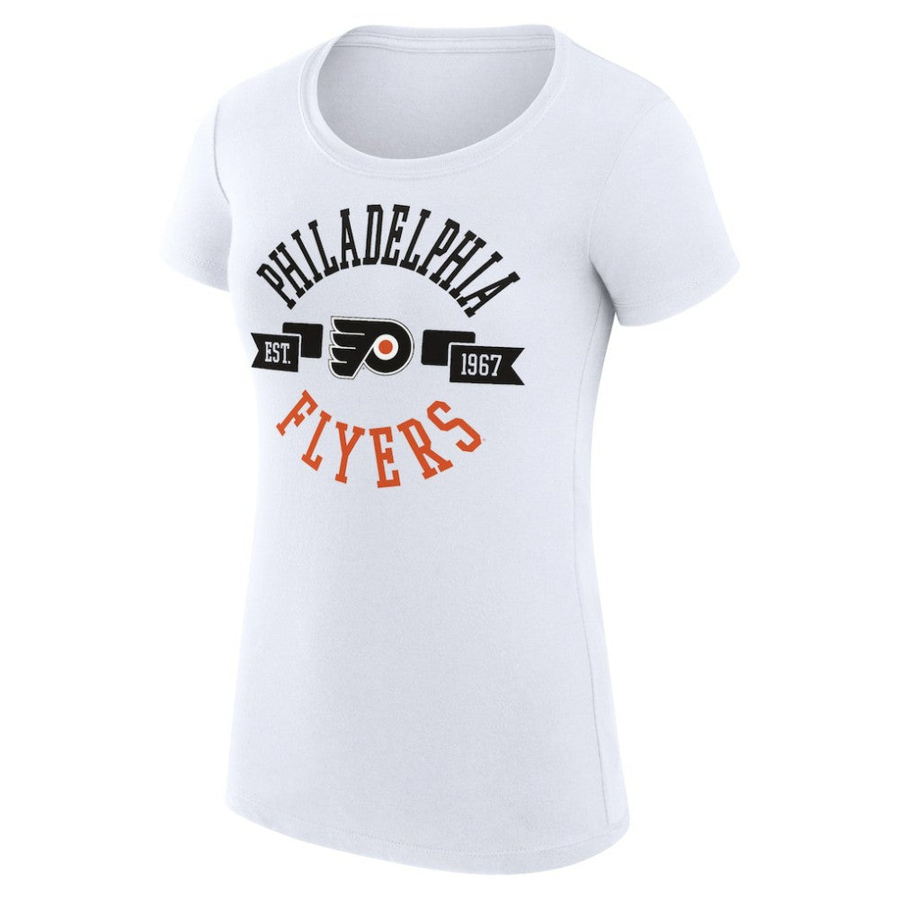 Philadelphia Flyers G-III 4Her by Carl Banks Women's Super-Slim Fit Lightweight City Graphic Sport Crewneck T-Shirt - White - NHL