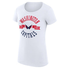 Washington Capitals G-III 4Her by Carl Banks Women's Super-Slim Fit Lightweight City Graphic Sport Crewneck T-Shirt - White - NHL