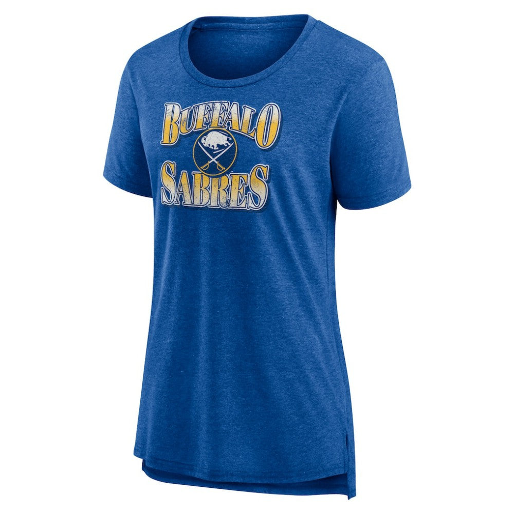 Buffalo Sabres Women's Crash the Net Tri-Blend T-Shirt - Royal - NHL