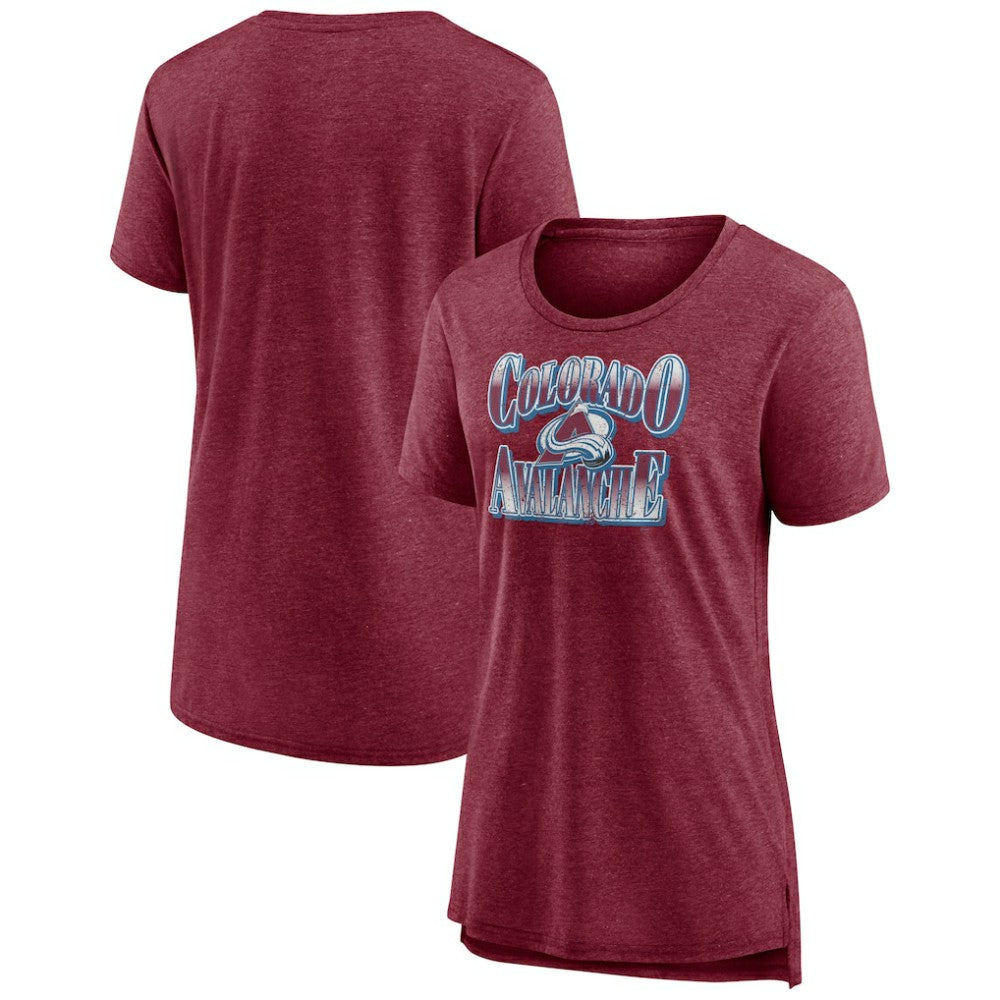 Colorado Avalanche Women's Crash the Net Tri-Blend T-Shirt - Burgundy - NHL