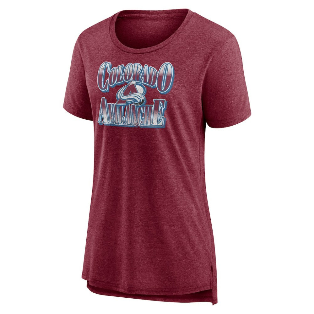 Colorado Avalanche Women's Crash the Net Tri-Blend T-Shirt - Burgundy - NHL