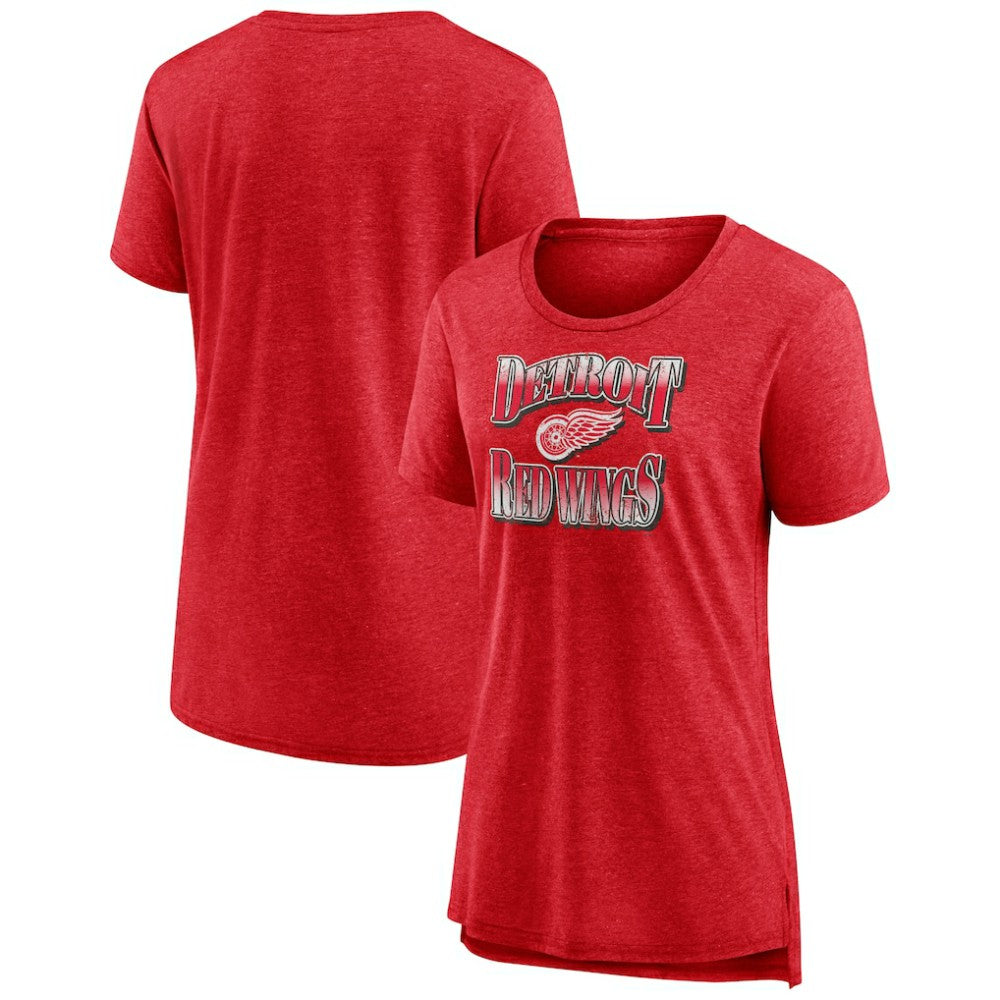 Detroit Red Wings Women's Crash the Net Tri-Blend T-Shirt - Red - NHL