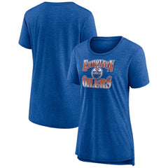Edmonton Oilers Women's Crash the Net Tri-Blend T-Shirt - Royal - NHL