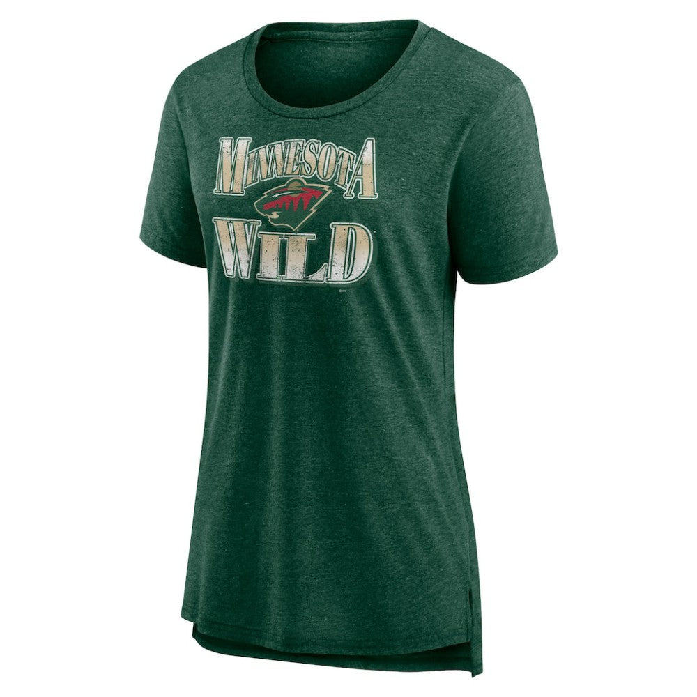 Minnesota Wild Women's Crash the Net Tri-Blend T-Shirt - Green - NHL