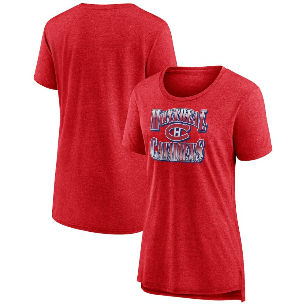 Montreal Canadiens Women's Crash the Net Tri-Blend T-Shirt - Red - NHL