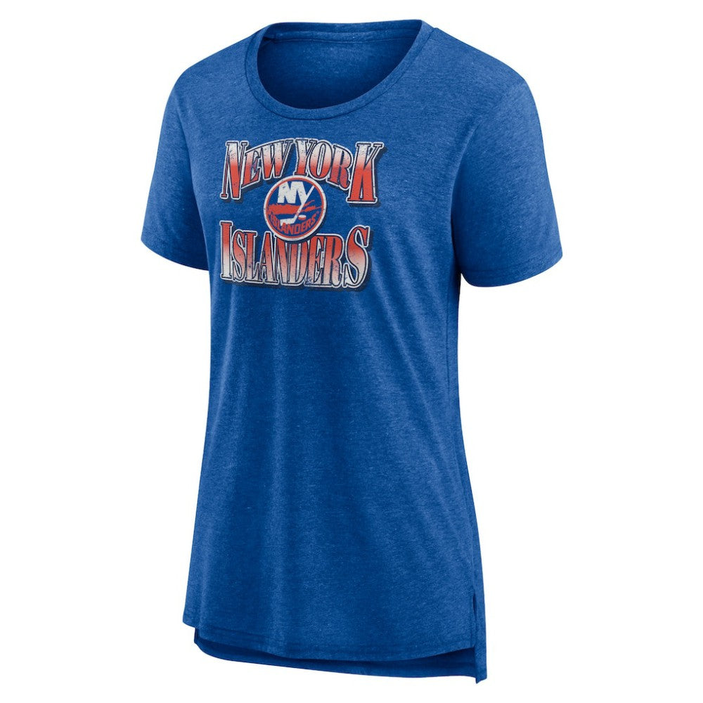 New York Islanders Women's Crash the Net Tri-Blend T-Shirt - Royal - NHL