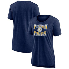 Pittsburgh Penguins Women's Crash the Net Tri-Blend T-Shirt - Navy - NHL