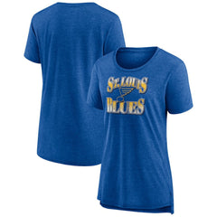St. Louis Blues Women's Crash the Net Tri-Blend T-Shirt - Blue - NHL