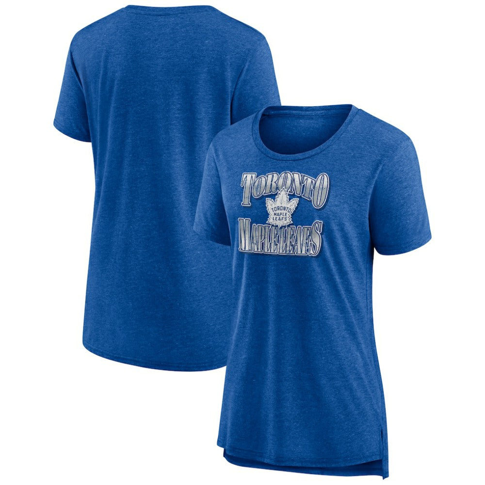Toronto Maple Leafs Women's Crash the Net Tri-Blend T-Shirt - Blue - NHL