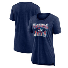 Winnipeg Jets Women's Crash the Net Tri-Blend T-Shirt - Navy - NHL