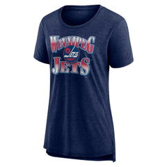 Winnipeg Jets Women's Crash the Net Tri-Blend T-Shirt - Navy - NHL