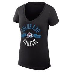 Colorado Avalanche G-III 4Her by Carl Banks Women's Super-Slim Fit Lightweight City Graphic V-Neck T-Shirt - Black - NHL