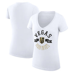 Vegas Golden Knights G-III 4Her by Carl Banks Women's Super-Slim Fit Lightweight City Graphic V-Neck T-Shirt - White - NHL