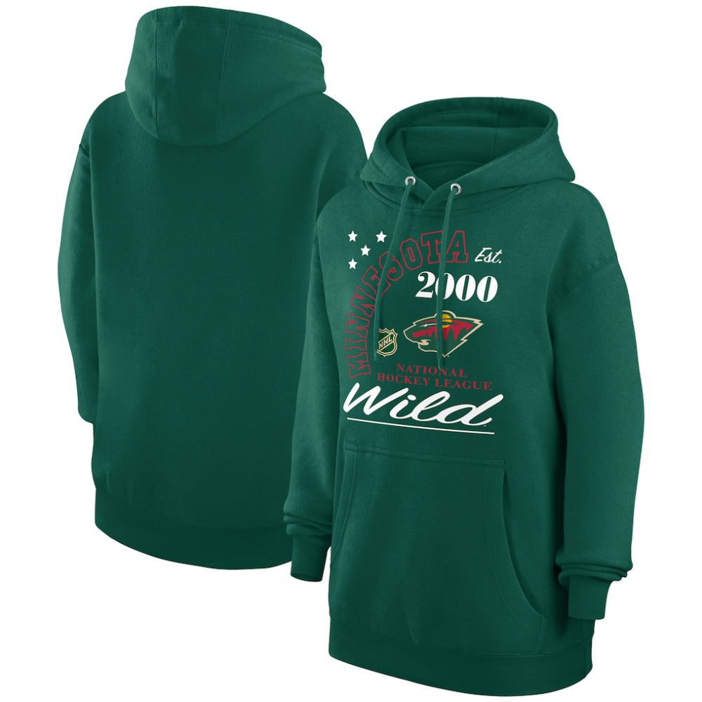 Minnesota Wild Starter Arch City Team Graphic Fleece Pullover Hoodie - Hunter Green - NHL