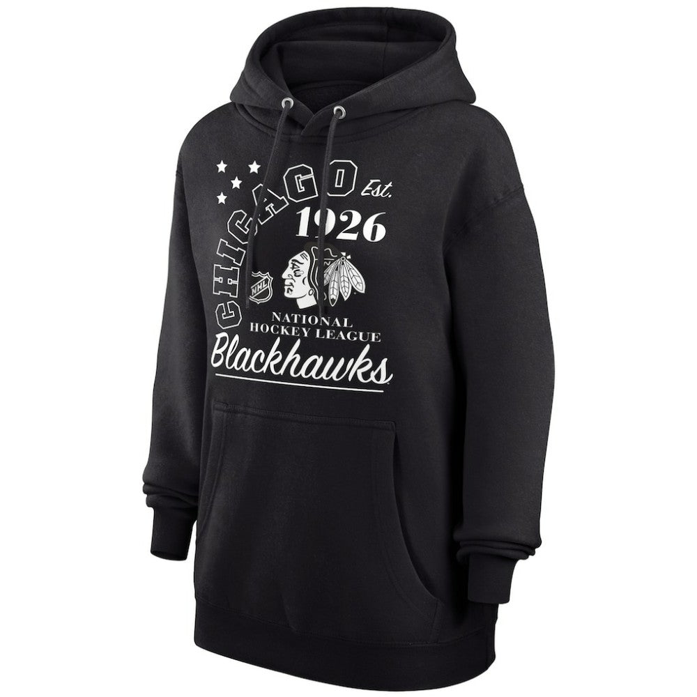 Chicago Blackhawks Starter Arch City Team Graphic Fleece Pullover Hoodie - Black - NHL