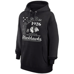 Chicago Blackhawks Starter Arch City Team Graphic Fleece Pullover Hoodie - Black - NHL