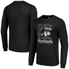 Chicago Blackhawks Starter Arch City Theme Graphic Long Sleeve T-Shirt - Black - NHL