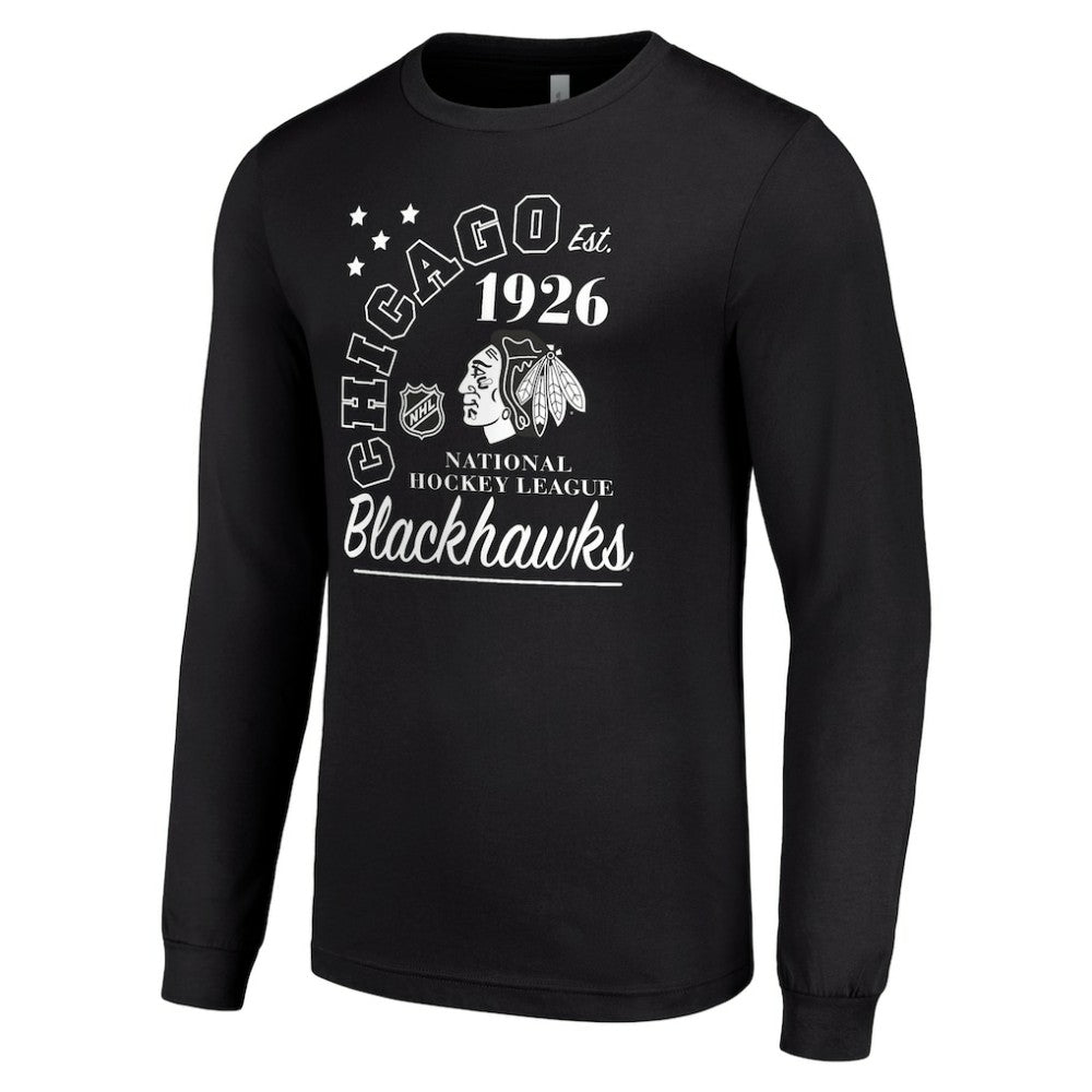 Chicago Blackhawks Starter Arch City Theme Graphic Long Sleeve T-Shirt - Black - NHL