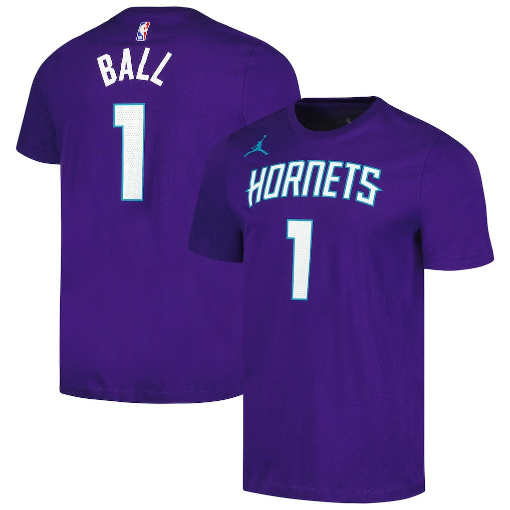 LaMelo Ball Charlotte Hornets Jordan Brand 2022/23 Statement Edition Name & Number T-Shirt Purple - NBA