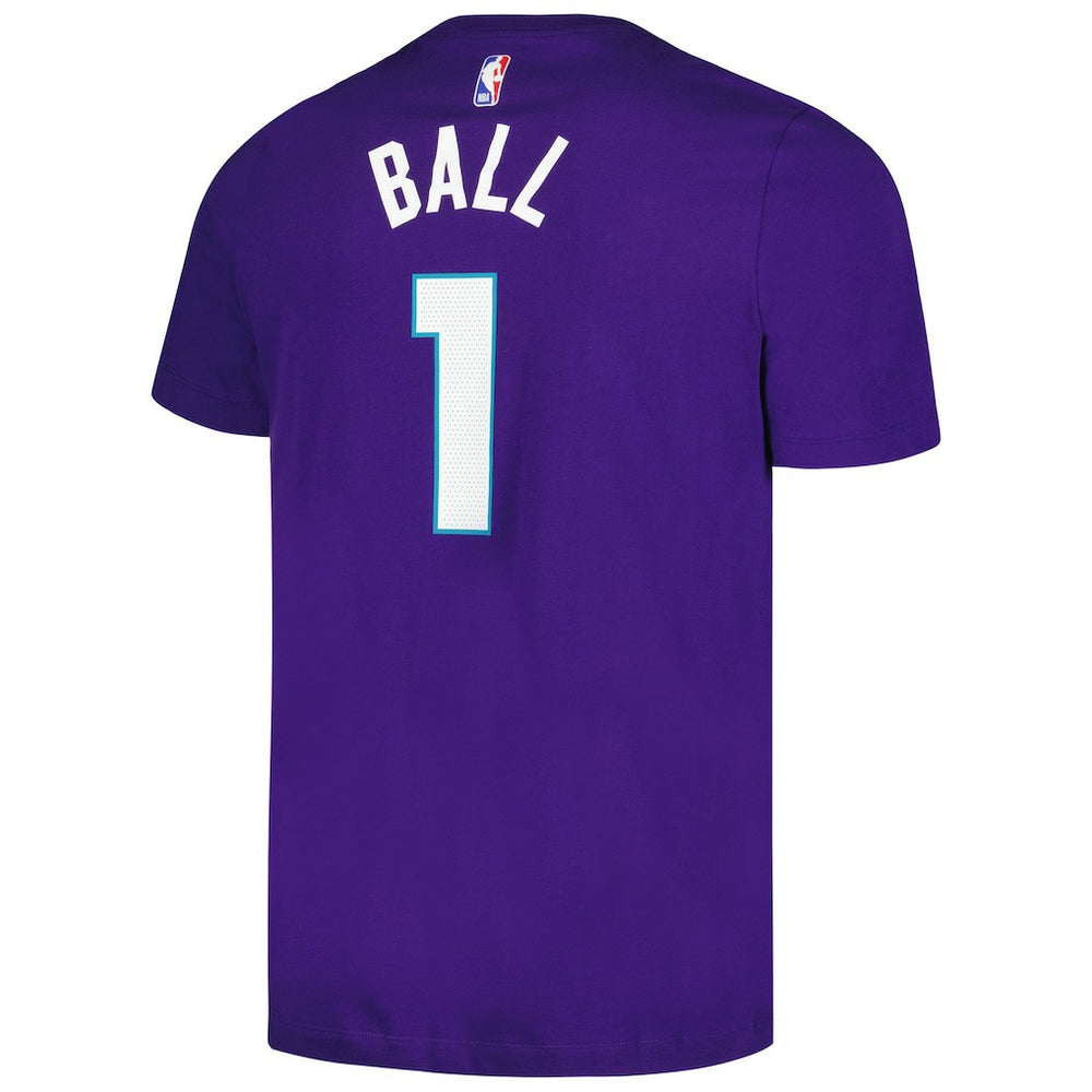 LaMelo Ball Charlotte Hornets Jordan Brand 2022/23 Statement Edition Name & Number T-Shirt Purple - NBA