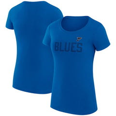 St. Louis Blues G-III 4Her by Carl Banks Women's Super-Slim Fit Lightweight Dot Print Team T-Shirt - Blue - NHL