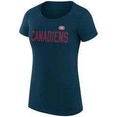 Montreal Canadiens G-III 4Her by Carl Banks Women's Super-Slim Fit Lightweight Dot Print Team T-Shirt - Navy - NHL