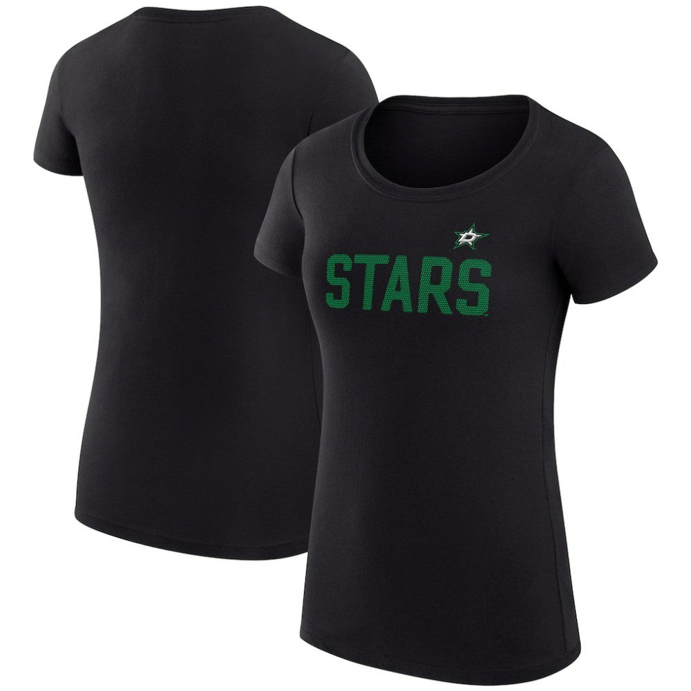 Dallas Stars G-III 4Her by Carl Banks Women's Super-Slim Fit Lightweight Dot Print Team T-Shirt - Black - NHL