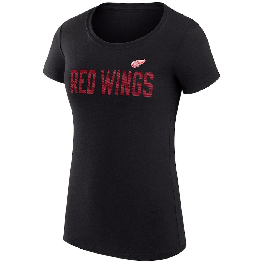 Detroit Red Wings G-III 4Her by Carl Banks Women's Super-Slim Fit Lightweight Dot Print Team T-Shirt - Black - NHL