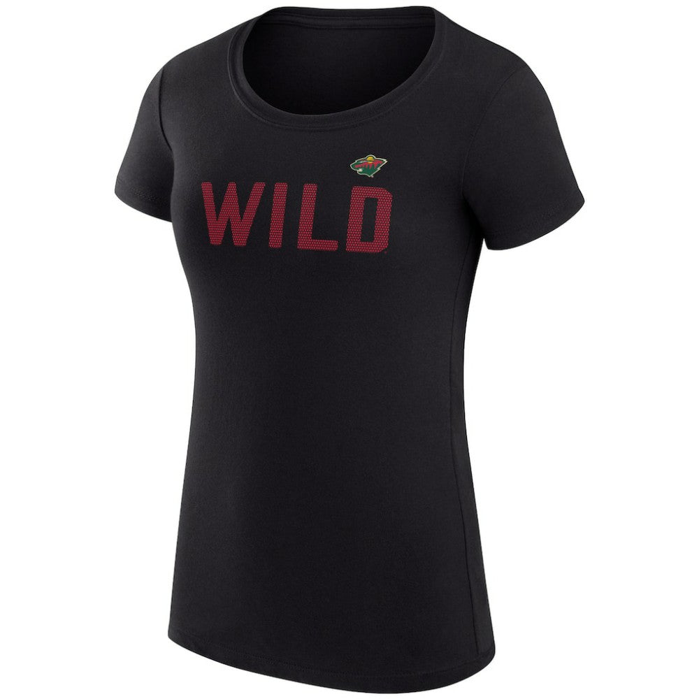 Minnesota Wild G-III 4Her by Carl Banks Women's Super-Slim Fit Lightweight Dot Print Team T-Shirt - Black - NHL