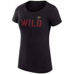 Minnesota Wild G-III 4Her by Carl Banks Women's Super-Slim Fit Lightweight Dot Print Team T-Shirt - Black - NHL